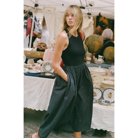 NWT Christy Dawn Fernanda Noir Polka Dot Dress Size Small - Picture 1 of 7